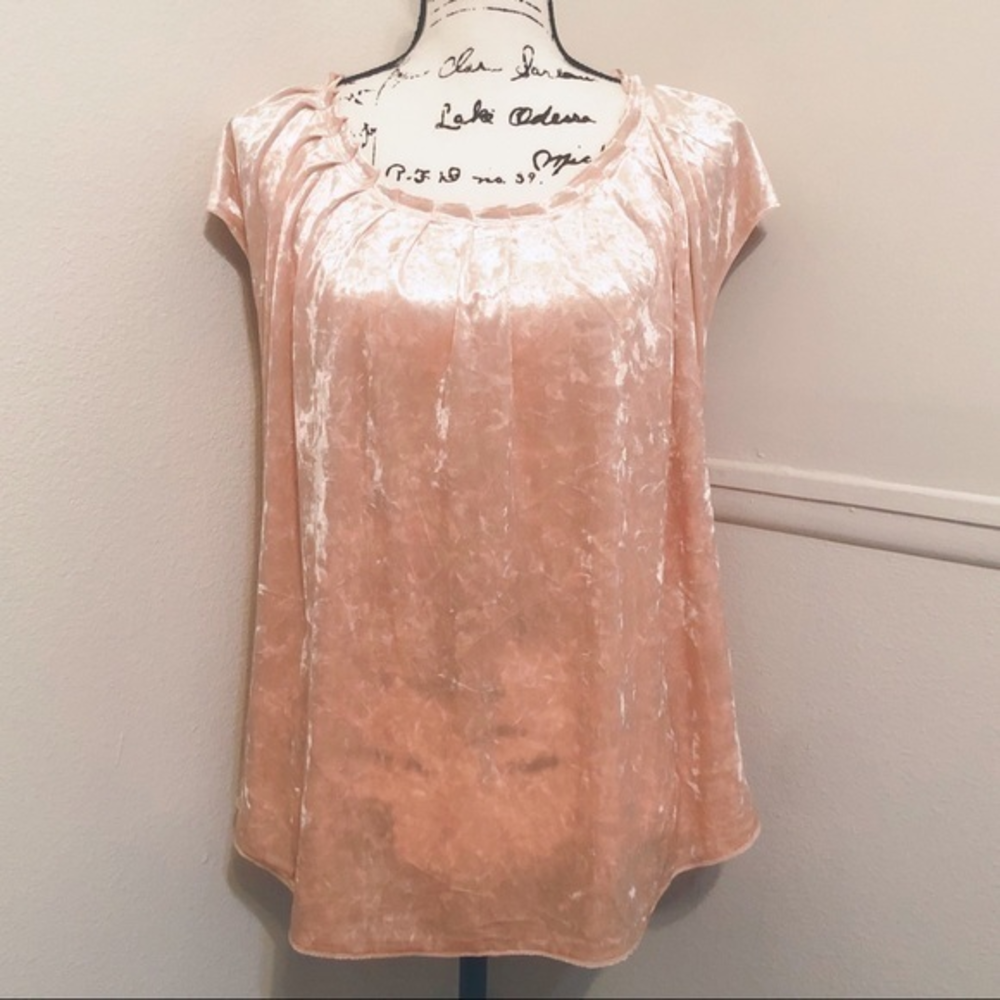 Lauren Conrad Crushed Pink Velvet‎ Top Small